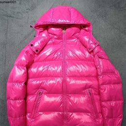 Men's Down Parkas Fashion Pink Jackets Mens Thicken Warm Puffer Jacket Classic Style Light Couple Zipper Cardigan Hooded Streetwear Coats Winter Designer Lkns