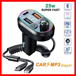 Car Charger Mp3 Player FM Transmitter Bluetooth QC 3.0 PD Type C Car Kit FM Modulator Fast Charging Phone Charger Car-Charge Car-Charger Charging Quick Charge Free ship