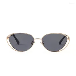 Sunglasses Ladies Retro Classic Cat Eye 2023 Pink Shades For Women Luxury Vintage Small Metal Frame Punk UV400