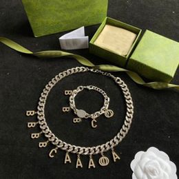 Women Designers Bracelet Silver Necklace For Mens Luxury Jewelry Letters Pendant Fashion Love Bracelets G Brand Chain Link Box Hip Pop 2023