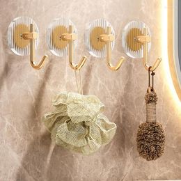 Hooks Acrylic Bathroom Clear Gold Wall Hook Luxury Key Bag Holders Punch-free Home Organisation And Storage Ganchos Para Colgar