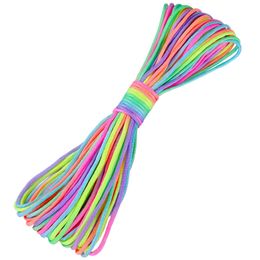 Climbing Ropes Paracord Rope Colorful Rainbow Cord for Making Keychain Bracelet Outdoor Tent Hanging Drying Clothing 230411