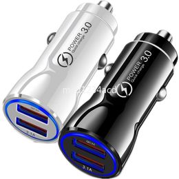 Fast Quick Charging 18W Dual Ports USB Car Charger Vehicle Power Adapters For Ipad Iphone 11 12 13 14 15 Pro Max Samsung S20 S23 S24 htc Android M1 PC mp3