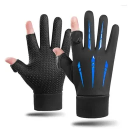 Cycling Gloves Men's Autumn And Winter Outdoor Touch Screen Windproof Cold Resistant Warm Plush Skiing Sports