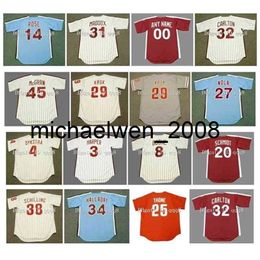 Vintage PETE ROSE Jerseys JUAN SAMUEL Steve Carlton JOHN KRUK DARREN DAULTON ROY HALLADAY TUG McGRAW CHASE UTLEY BOB UECKER AARON NOLA