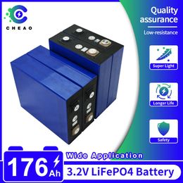 New 3.2V Lifepo4 Battery 176AH Grade A DIY Rechargeable Lithium Iron Phosphate Batteries for Solar Home Energy Storage Boat RV