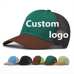 Ball Caps Sports hat Custom adult men patchwork hip hop curved snapbk hats Men's Mesh Trucker cap Custom Baseball caps Sun hats P230412