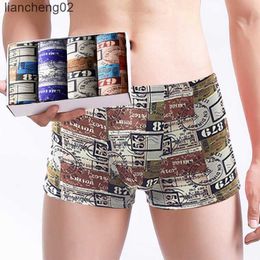 Underpants 4pcs/Lot Cotton Male Panties Men'S Underwear Boxers Breathable Man Boxer Solid Underpants Comfortable Shorts Sexy Lingerie L-4XL W0412