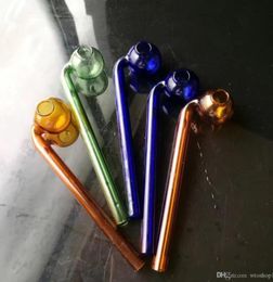 Smoking Pipe Mini Hookah glass bongs Colorful Metal Shaped Colorful long curved pot