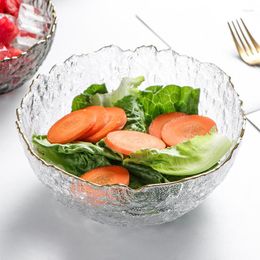 Bowls Clear Glass Salad Bowl Ice Creative Japanese Style Vegetable Fruit Dessert Foods Mixing Tea Wash Large