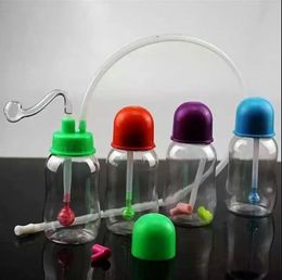 Smoking Pipe Mini Hookah glass bongs Colourful Metal Shape Milk bottle plastic water smoking bottle