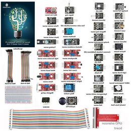 Freeshipping Basic Sensor Kit for Raspberry Pi 3, 2 and RPi 1 Model B with 40-Pin GPIO Extension Board Jump wires Jvqkl