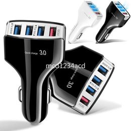 QC3.0 4 Usb Ports Fast Quick charging Car charger 5V 7A Car charger Auto power adapter for iphone 12 13 14 15 samsung s20 S23 S24 htc M1