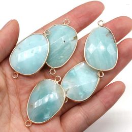 Pendant Necklaces Natural Amazonite Drop-shaped Stone Gem Connector Handmade Crafts DIY Necklace Bracelet Jewellery Accessories Gift Making