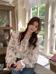 Women's Blouses XUAN Phd Autumn Spring Work France Western Style Floral Shirt Female Early 2023 Doll Collar Chic Loose Blouse