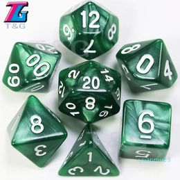 7pc/set dice set Leisure Sports Games عالية الجودة 22 مع تأثير الرخام D4 - D20 Dungeon و Dragons DD