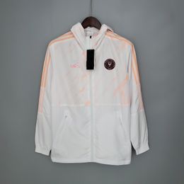 Inter Miami jaqueta masculina corta-vento com zíper completo gola corta-vento masculina moda lazer casaco esportivo