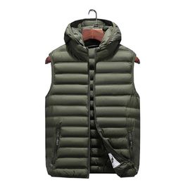 Men Winter Warm Wave Cut Chalecos Para Hombre Plus Size 6XL Hooded Vest Casual Zipper Sleeveless Gilet Homme Fashion Jacket1828