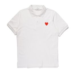 Designer Men's Polo T-shirts CDG Cotton Breathable Men t shirt Commes Des Embroidery Double Heart Women Polo Shirt lapel tank top Play shirts Couple Lovers Oversized