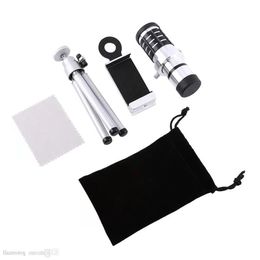 12X Zoom Camera Telephoto Telescope Lens Mount Tri Kit For iPhone Xiaomi Samsung Huawei HTC Universal Xmcrt