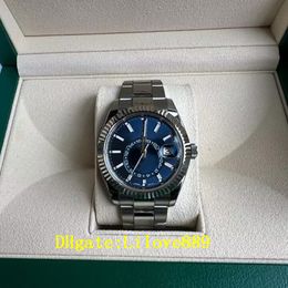 2023 QC Verifique o relógio de pulso de luxo 42mm Índice azul Dial Bracelete Jubileu Automática pulseira mecânica Relógios masculinos Relógios de pulso à prova d'água Pilot9001 326934