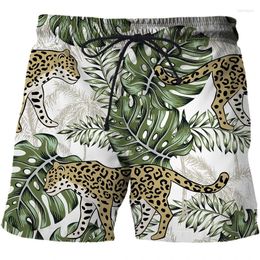 Men's Shorts Style Cartoon Animal Pattern Casual Drawstring High Quality Leopard Tiger Sports