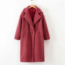 Women's Fur Women Autumn And Winter Lamb Woolen Coat Style Long Jacket Fashion Casual Warm Lady Plus SizeLong Sleeves