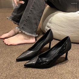 Dress Shoes 2023 Spring Single Women's Rubber Pointed High Heels