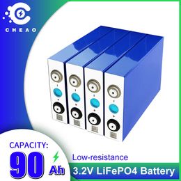 BRAND NEW3.2V 90Ah Lifepo4 Battery 4/8/16/32PCS Rechargeable Batteri DIY RV Vans Boats Golf Cart Solar Storage System Cell Pack