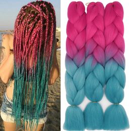 Ombre Jumbo Braiding Hair Synthetic Ultra Braid Hair Extensions Afro Jumbo Braids 24 inches