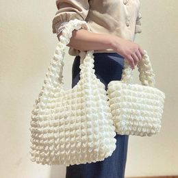 Evening Bags Cute Pleated Women Shoulder Large Capacity Female Vest Underarm Bag Tote Small Shopping Cloud Bubbles