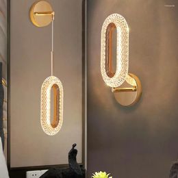 Wall Lamp Luxurious Ellipse LED AC110V-260V 12W Corridor Balcony Creative Staircase Bedroom Bedside Crystal Texture Light