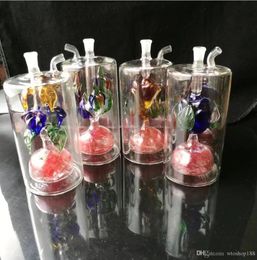 Smoking Pipe Mini Hookah glass bongs Colorful Metal Shaped Super large glass hookah with upper and lower flower coils