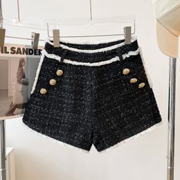 Women's Shorts Autumn Winter Thick Fabric tweed Outdoor Casual Women's Tight Shorts High Quality 230412