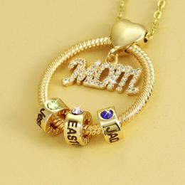 Halskette mit Geburtssteinen zum Muttertag, Geburtstag, April und Mai, für Frauen, Liebesherz-Anhänger, Schmuck für Ehefrau
