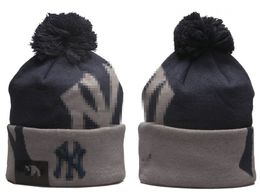 Yankees Beanies New York Beanie Cap Wool Warm Sport Knit Hat Baseball North American Team Striped Sideline USA College Cuffed Pom Hats Men Women a8