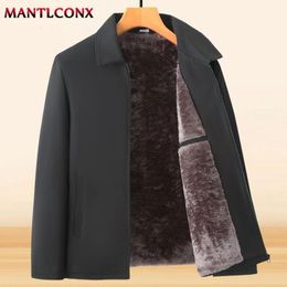 Mens Down Parkas Warm Winter Jacket Fleece Lined Business Men Solid Colour Blazer Coat Parka Man Autumn 231110