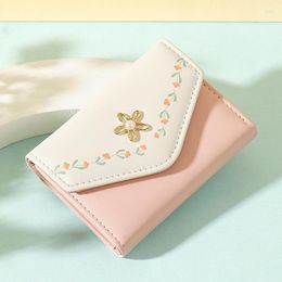 Wallets Ladies Folding Wallet Cute Small Coin Purse With Soft Leather Card Holder For Women Female Zipper Money Bags