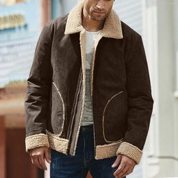 Men's Jackets Jacket Mens Fashion Men Winter Coat Lapel Collar Long Sleeve Padded Leather Vintage Under 50