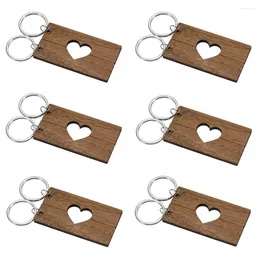 Dog Tag 10pcs Wooden Couple Keychain Blank DIY Heart Keychains Customized Product Valentines Day Gift For Girlfriend Keyring