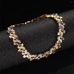 Bangle Gold Colour Trendy Romantic Heart Bracelet For Women Men Jewellery African Gifts