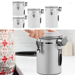 Storage Bottles Coffee Bean Containers Stainless Steel Sealed Fresh Jar Organizer With Measuring Spoon Airtight For Kitchen