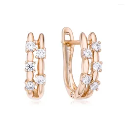 Stud Earrings Dckazz 2023 Polular Earring Trendy Punk Inlay Shining Zircon 585 Rose Gold Colour Woman Engagement Jewellery