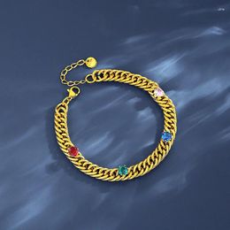 Link Bracelets HIPHOP Circon Gemestonre Bracelet For Women/Man Mother Day Party Gift Fashion Jewellery