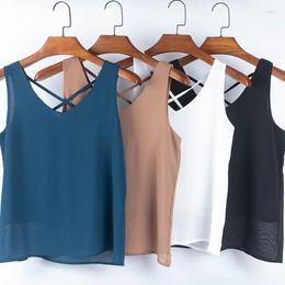 Women's Blouses Korean Fashion Womens Tank Tops And Chiffon Women Sleeveless V-Neck Vest White Shirts OL Woman Clothing