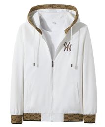 NLK2068 hooded embroidery baseball jacket zip up men designer jacket windbreaker spring mens coats