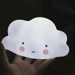 Lamps Shades Cute Cloud LED Night Light Kids Bedside Lamp Battery Operated Bedroom Room Decoration Nightlight For Kid Children Gifts 230411
