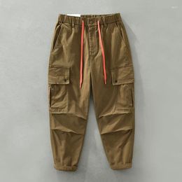 Men's Pants Designer Italy Quality Thickened Cotton Brand For Men Fashion Straight Drawstring Elastic Waist Trousers Pantalones