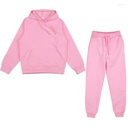 Gym Clothing 2023 Spring Autumn Women Tracksuit 2 Pieces Set Oversize Hoodies Sweatshirt And Jogging Pants Sport Suits Solid Run Sportswear