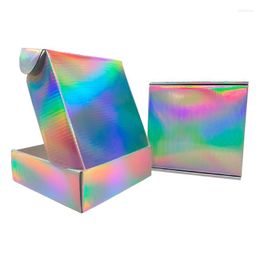 Gift Wrap 10pcs Laser Holographic Corrugated Box Packaging Thicken Paper To Pack Products Holiday Party Boxes